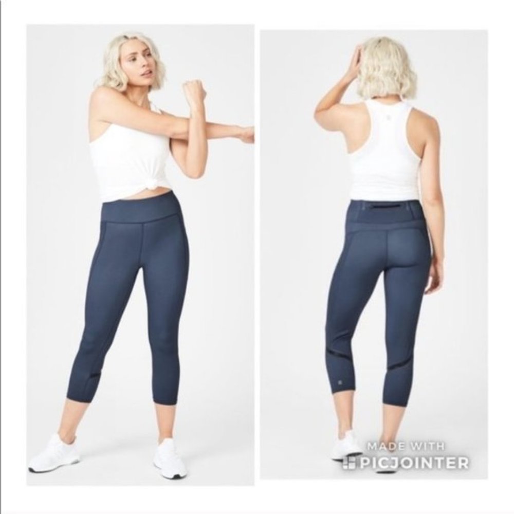 Sweaty Betty Zero Gravity Blue Crop Legging XS